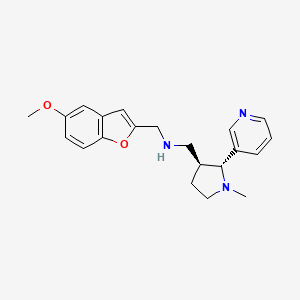 molecular formula C21H25N3O2 B6866281 N-[(5-methoxy-1-benzofuran-2-yl)methyl]-1-[(2R,3S)-1-methyl-2-pyridin-3-ylpyrrolidin-3-yl]methanamine 