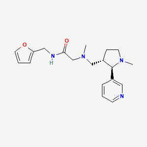 molecular formula C19H26N4O2 B6866298 N-(furan-2-ylmethyl)-2-[methyl-[[(2R,3S)-1-methyl-2-pyridin-3-ylpyrrolidin-3-yl]methyl]amino]acetamide 