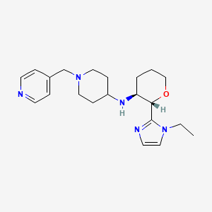 molecular formula C21H31N5O B6866312 N-[(2S,3S)-2-(1-ethylimidazol-2-yl)oxan-3-yl]-1-(pyridin-4-ylmethyl)piperidin-4-amine 