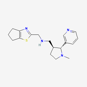molecular formula C18H24N4S B6866431 N-(5,6-dihydro-4H-cyclopenta[d][1,3]thiazol-2-ylmethyl)-1-[(2R,3S)-1-methyl-2-pyridin-3-ylpyrrolidin-3-yl]methanamine 