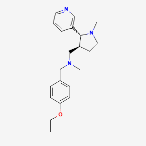 molecular formula C21H29N3O B6866612 N-[(4-ethoxyphenyl)methyl]-N-methyl-1-[(2R,3S)-1-methyl-2-pyridin-3-ylpyrrolidin-3-yl]methanamine 