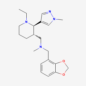 molecular formula C21H30N4O2 B6866626 N-(1,3-benzodioxol-4-ylmethyl)-1-[(2R,3S)-1-ethyl-2-(1-methylpyrazol-4-yl)piperidin-3-yl]-N-methylmethanamine 