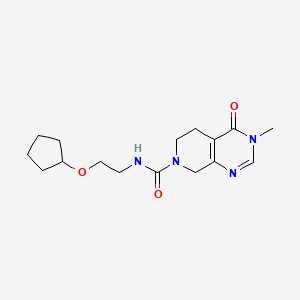 molecular formula C16H24N4O3 B6866641 N-(2-cyclopentyloxyethyl)-3-methyl-4-oxo-6,8-dihydro-5H-pyrido[3,4-d]pyrimidine-7-carboxamide 