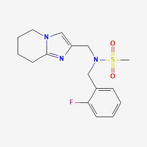 molecular formula C16H20FN3O2S B6866651 N-[(2-fluorophenyl)methyl]-N-(5,6,7,8-tetrahydroimidazo[1,2-a]pyridin-2-ylmethyl)methanesulfonamide 