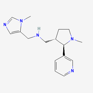 molecular formula C16H23N5 B6866852 N-[(3-methylimidazol-4-yl)methyl]-1-[(2R,3S)-1-methyl-2-pyridin-3-ylpyrrolidin-3-yl]methanamine 