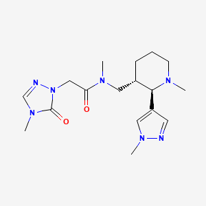 molecular formula C17H27N7O2 B6867021 N-methyl-N-[[(2R,3S)-1-methyl-2-(1-methylpyrazol-4-yl)piperidin-3-yl]methyl]-2-(4-methyl-5-oxo-1,2,4-triazol-1-yl)acetamide 