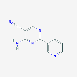 molecular formula C10H7N5 B068671 4-Amino-2-(3-pyridyl)pyrimidine-5-carbonitrile CAS No. 175205-75-1