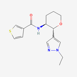 molecular formula C15H19N3O2S B6867303 N-[(2R,3S)-2-(1-ethylpyrazol-4-yl)oxan-3-yl]thiophene-3-carboxamide 