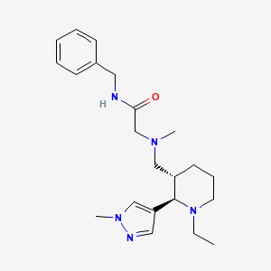 molecular formula C22H33N5O B6867429 N-benzyl-2-[[(2R,3S)-1-ethyl-2-(1-methylpyrazol-4-yl)piperidin-3-yl]methyl-methylamino]acetamide 