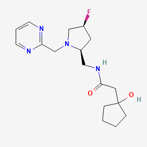 molecular formula C17H25FN4O2 B6867465 N-[[(2S,4S)-4-fluoro-1-(pyrimidin-2-ylmethyl)pyrrolidin-2-yl]methyl]-2-(1-hydroxycyclopentyl)acetamide 