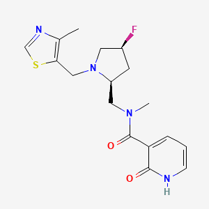 molecular formula C17H21FN4O2S B6867604 N-[[(2S,4S)-4-fluoro-1-[(4-methyl-1,3-thiazol-5-yl)methyl]pyrrolidin-2-yl]methyl]-N-methyl-2-oxo-1H-pyridine-3-carboxamide 