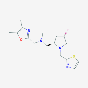 molecular formula C16H23FN4OS B6867608 N-[(4,5-dimethyl-1,3-oxazol-2-yl)methyl]-1-[(2S,4S)-4-fluoro-1-(1,3-thiazol-2-ylmethyl)pyrrolidin-2-yl]-N-methylmethanamine 