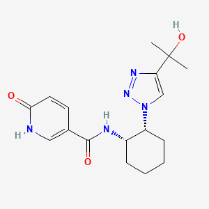 molecular formula C17H23N5O3 B6867613 N-[(1S,2R)-2-[4-(2-hydroxypropan-2-yl)triazol-1-yl]cyclohexyl]-6-oxo-1H-pyridine-3-carboxamide 