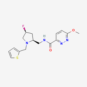 molecular formula C16H19FN4O2S B6867625 N-[[(2S,4S)-4-fluoro-1-(thiophen-2-ylmethyl)pyrrolidin-2-yl]methyl]-6-methoxypyridazine-3-carboxamide 