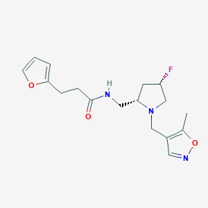 molecular formula C17H22FN3O3 B6867633 N-[[(2S,4S)-4-fluoro-1-[(5-methyl-1,2-oxazol-4-yl)methyl]pyrrolidin-2-yl]methyl]-3-(furan-2-yl)propanamide 