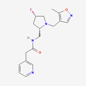 molecular formula C17H21FN4O2 B6867636 N-[[(2S,4S)-4-fluoro-1-[(5-methyl-1,2-oxazol-4-yl)methyl]pyrrolidin-2-yl]methyl]-2-pyridin-3-ylacetamide 
