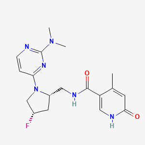 molecular formula C18H23FN6O2 B6867643 N-[[(2S,4S)-1-[2-(dimethylamino)pyrimidin-4-yl]-4-fluoropyrrolidin-2-yl]methyl]-4-methyl-6-oxo-1H-pyridine-3-carboxamide 
