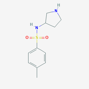 molecular formula C11H16N2O2S B068677 4-Methyl-N-(pyrrolidin-3-yl)benzene-1-sulfonamide CAS No. 185057-53-8