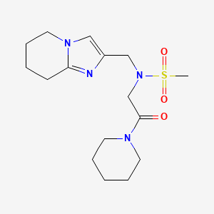 molecular formula C16H26N4O3S B6867737 N-(2-oxo-2-piperidin-1-ylethyl)-N-(5,6,7,8-tetrahydroimidazo[1,2-a]pyridin-2-ylmethyl)methanesulfonamide 
