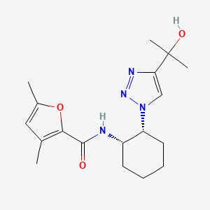 molecular formula C18H26N4O3 B6867764 N-[(1S,2R)-2-[4-(2-hydroxypropan-2-yl)triazol-1-yl]cyclohexyl]-3,5-dimethylfuran-2-carboxamide 
