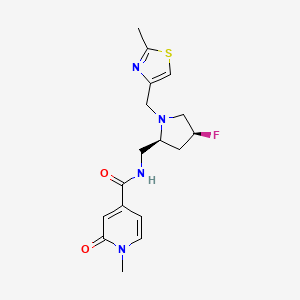 molecular formula C17H21FN4O2S B6867774 N-[[(2S,4S)-4-fluoro-1-[(2-methyl-1,3-thiazol-4-yl)methyl]pyrrolidin-2-yl]methyl]-1-methyl-2-oxopyridine-4-carboxamide 