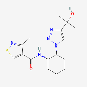 molecular formula C16H23N5O2S B6867776 N-[(1S,2R)-2-[4-(2-hydroxypropan-2-yl)triazol-1-yl]cyclohexyl]-3-methyl-1,2-thiazole-4-carboxamide 