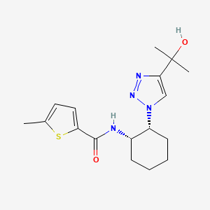 molecular formula C17H24N4O2S B6867822 N-[(1S,2R)-2-[4-(2-hydroxypropan-2-yl)triazol-1-yl]cyclohexyl]-5-methylthiophene-2-carboxamide 