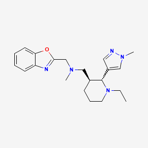 molecular formula C21H29N5O B6867848 N-(1,3-benzoxazol-2-ylmethyl)-1-[(2R,3S)-1-ethyl-2-(1-methylpyrazol-4-yl)piperidin-3-yl]-N-methylmethanamine 
