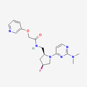 molecular formula C18H23FN6O2 B6867912 N-[[(2S,4S)-1-[2-(dimethylamino)pyrimidin-4-yl]-4-fluoropyrrolidin-2-yl]methyl]-2-pyridin-3-yloxyacetamide 