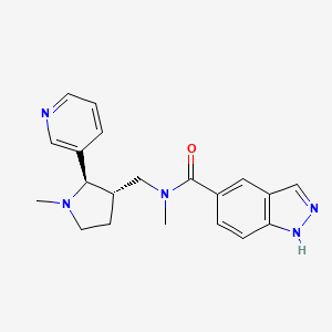 molecular formula C20H23N5O B6867964 N-methyl-N-[[(2R,3S)-1-methyl-2-pyridin-3-ylpyrrolidin-3-yl]methyl]-1H-indazole-5-carboxamide 