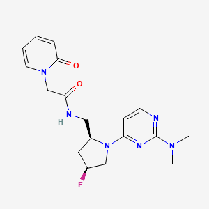 molecular formula C18H23FN6O2 B6867989 N-[[(2S,4S)-1-[2-(dimethylamino)pyrimidin-4-yl]-4-fluoropyrrolidin-2-yl]methyl]-2-(2-oxopyridin-1-yl)acetamide 