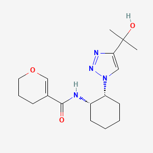 molecular formula C17H26N4O3 B6868022 N-[(1S,2R)-2-[4-(2-hydroxypropan-2-yl)triazol-1-yl]cyclohexyl]-3,4-dihydro-2H-pyran-5-carboxamide 