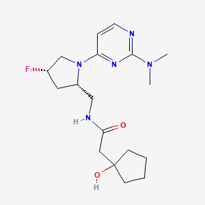 molecular formula C18H28FN5O2 B6868068 N-[[(2S,4S)-1-[2-(dimethylamino)pyrimidin-4-yl]-4-fluoropyrrolidin-2-yl]methyl]-2-(1-hydroxycyclopentyl)acetamide 