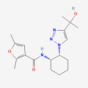 molecular formula C18H26N4O3 B6868072 N-[(1S,2R)-2-[4-(2-hydroxypropan-2-yl)triazol-1-yl]cyclohexyl]-2,5-dimethylfuran-3-carboxamide 