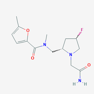 molecular formula C14H20FN3O3 B6868114 N-[[(2S,4S)-1-(2-amino-2-oxoethyl)-4-fluoropyrrolidin-2-yl]methyl]-N,5-dimethylfuran-2-carboxamide 