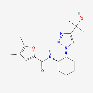 molecular formula C18H26N4O3 B6868123 N-[(1S,2R)-2-[4-(2-hydroxypropan-2-yl)triazol-1-yl]cyclohexyl]-4,5-dimethylfuran-2-carboxamide 