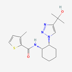 molecular formula C17H24N4O2S B6868140 N-[(1S,2R)-2-[4-(2-hydroxypropan-2-yl)triazol-1-yl]cyclohexyl]-3-methylthiophene-2-carboxamide 