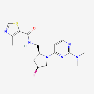 molecular formula C16H21FN6OS B6868147 N-[[(2S,4S)-1-[2-(dimethylamino)pyrimidin-4-yl]-4-fluoropyrrolidin-2-yl]methyl]-4-methyl-1,3-thiazole-5-carboxamide 
