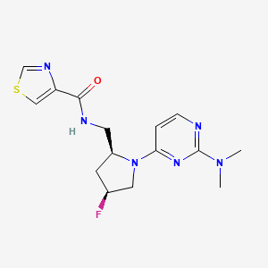 molecular formula C15H19FN6OS B6868156 N-[[(2S,4S)-1-[2-(dimethylamino)pyrimidin-4-yl]-4-fluoropyrrolidin-2-yl]methyl]-1,3-thiazole-4-carboxamide 