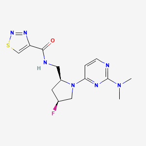 molecular formula C14H18FN7OS B6868194 N-[[(2S,4S)-1-[2-(dimethylamino)pyrimidin-4-yl]-4-fluoropyrrolidin-2-yl]methyl]thiadiazole-4-carboxamide 