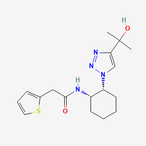 molecular formula C17H24N4O2S B6868259 N-[(1S,2R)-2-[4-(2-hydroxypropan-2-yl)triazol-1-yl]cyclohexyl]-2-thiophen-2-ylacetamide 