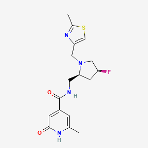 molecular formula C17H21FN4O2S B6868263 N-[[(2S,4S)-4-fluoro-1-[(2-methyl-1,3-thiazol-4-yl)methyl]pyrrolidin-2-yl]methyl]-2-methyl-6-oxo-1H-pyridine-4-carboxamide 