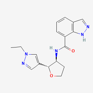 molecular formula C17H19N5O2 B6868278 N-[(2R,3S)-2-(1-ethylpyrazol-4-yl)oxolan-3-yl]-1H-indazole-7-carboxamide 