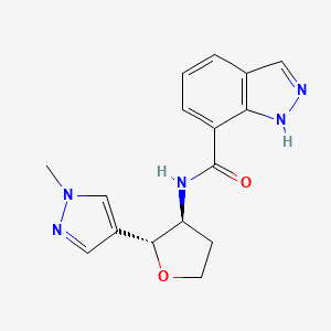 molecular formula C16H17N5O2 B6868282 N-[(2R,3S)-2-(1-methylpyrazol-4-yl)oxolan-3-yl]-1H-indazole-7-carboxamide 