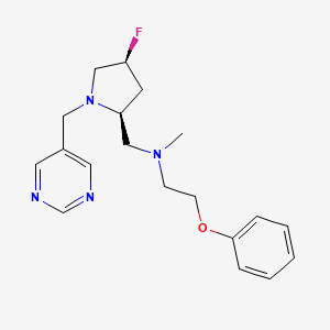 molecular formula C19H25FN4O B6868411 N-[[(2S,4S)-4-fluoro-1-(pyrimidin-5-ylmethyl)pyrrolidin-2-yl]methyl]-N-methyl-2-phenoxyethanamine 