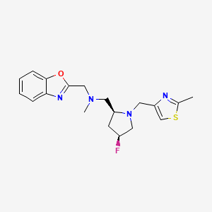molecular formula C19H23FN4OS B6868449 N-(1,3-benzoxazol-2-ylmethyl)-1-[(2S,4S)-4-fluoro-1-[(2-methyl-1,3-thiazol-4-yl)methyl]pyrrolidin-2-yl]-N-methylmethanamine 