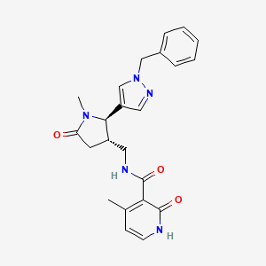 molecular formula C23H25N5O3 B6868676 N-[[(2R,3S)-2-(1-benzylpyrazol-4-yl)-1-methyl-5-oxopyrrolidin-3-yl]methyl]-4-methyl-2-oxo-1H-pyridine-3-carboxamide 
