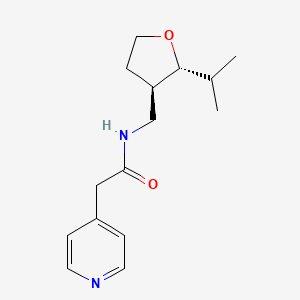 molecular formula C15H22N2O2 B6868686 N-[[(2R,3R)-2-propan-2-yloxolan-3-yl]methyl]-2-pyridin-4-ylacetamide 