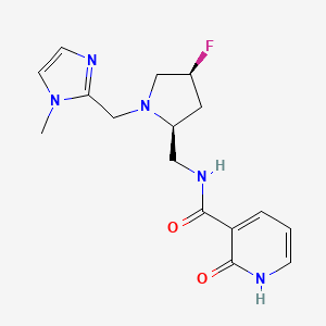 molecular formula C16H20FN5O2 B6868717 N-[[(2S,4S)-4-fluoro-1-[(1-methylimidazol-2-yl)methyl]pyrrolidin-2-yl]methyl]-2-oxo-1H-pyridine-3-carboxamide 