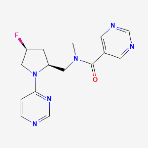 molecular formula C15H17FN6O B6868769 N-[[(2S,4S)-4-fluoro-1-pyrimidin-4-ylpyrrolidin-2-yl]methyl]-N-methylpyrimidine-5-carboxamide 